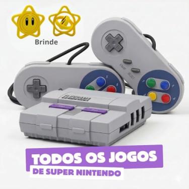 Imagem de Game Retro Mini Super Nintendo + 2 Controles + todos os Jogos de Snes