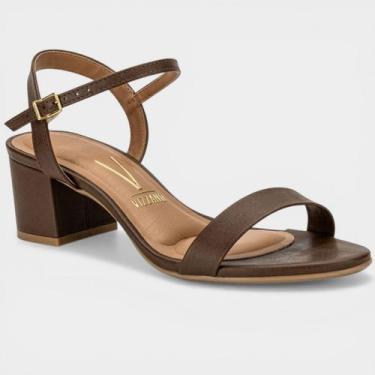 Imagem de Sandália Vizzano Salto Médio Feminina - Marrom Escuro - 35, 35