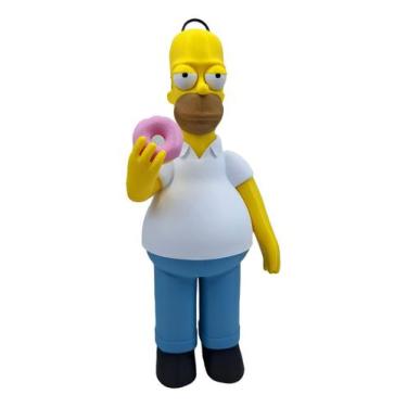Imagem de Action Figure Boneco Homer Simpsons Rosquinha 23 Cm Desenho - Genérica