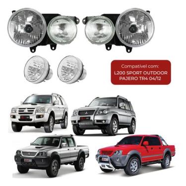 Imagem de Kit Farol L200 Sport Outdoor Pajero Tr4 2004 2005 06/12 4pcs - IAM