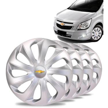 Imagem de Jogo 4 Calota Velox Aro 14 Prata Gm Cobalt Celta Corsa Agile - Elitte