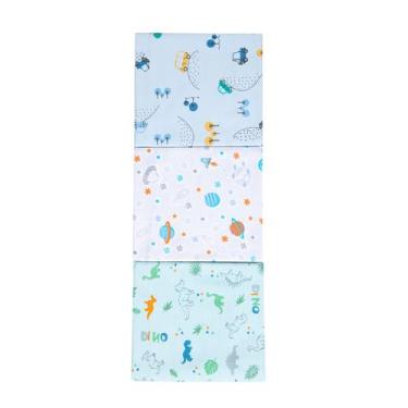 Imagem de Cueiro flanelado karinho estampado 80cm x 50cm contem 03 un