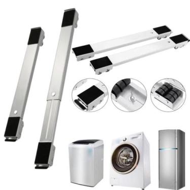 Imagem de Carrinho Base Suporte C/ Rodinhas Ajustável Geladeira Fogão Premium - 