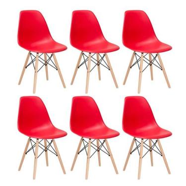 Imagem de Kit 6 Cadeiras Laráz Eames Eiffel DSW - Vermelho - Laraz