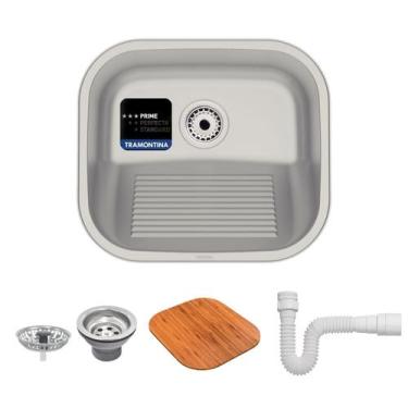 Imagem de Tanque Encaixe Tramontina Hera Compact 19 em Aço Inox Escovado 40x35 c