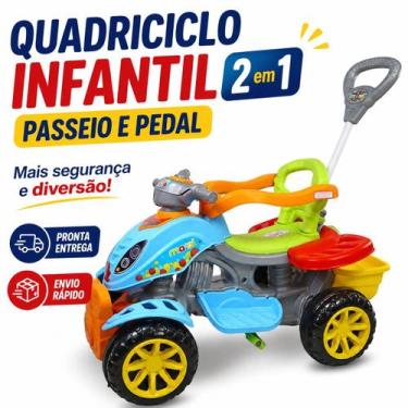 Imagem de Quadriciclo Infantil Com Haste Passeio E Pedal - Maral