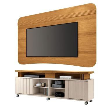 Imagem de Rack Bancada Alpha com Painel Psy para TV Até 80 Polegadas 1,80m Ripado