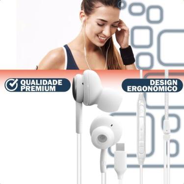 Imagem de Fone De Ouvido Com Fio 10mm Tipo C Cabo Resistente Intra-Auricular Mic