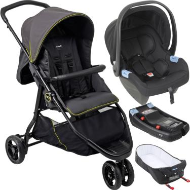 Imagem de Carrinho com Moises Bebe Conforto Base Burigotto CR3 22 Gray Neon