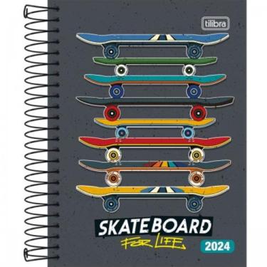 Imagem de Agenda espiral diária 11,7 x 16,4 cm d+ masculina 2024 - Tilibra, Mode