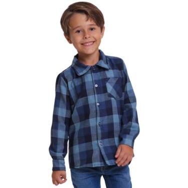 Imagem de Camisa Xadrez Junina Azul Menino Muvilê 1 a 3, Azul marinho, 1