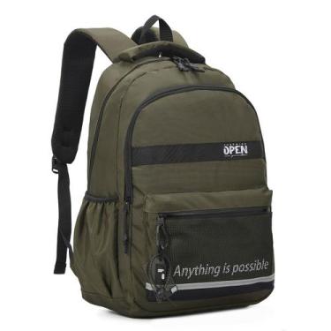 Imagem de Mochila Costa Masculina Grande Open Juvenil Escolar Bak Pak, Verde esc