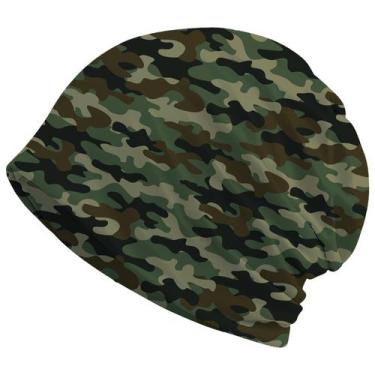 Imagem de Gorro desleixado com estampa de camuflagem Amasnay para mulheres