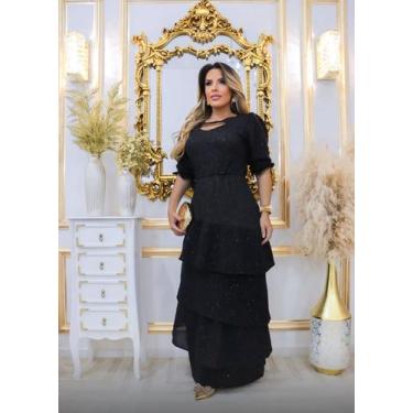 Imagem de Vestido Longo em Paete com babados  - Nilma Santos