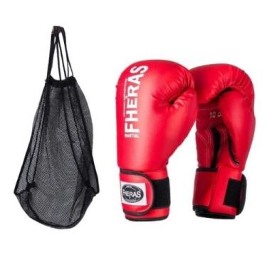 Imagem de Luva Profissional Muay Thai Mma E Boxe Com Bolsa Telada - Fheras, Verm