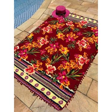 Imagem de Canga de praia Atoalhada Juréia - Raylay Store, Vinho