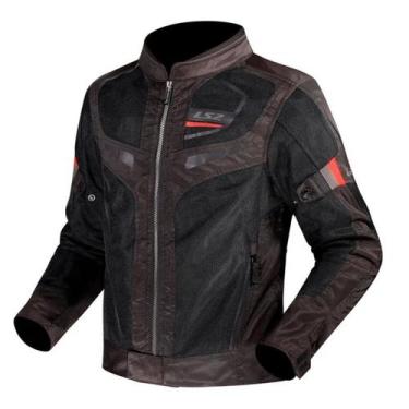 Imagem de Jaqueta Moto Ls2 Garda Masculina Motociclista Preta Vermelha, GG, Pret