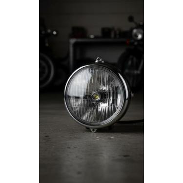 Imagem de Farol Redondo Moto Cromado Lente Acrílico H4 - Congratulations Store