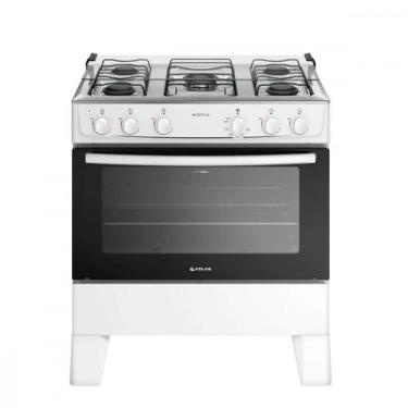 Imagem de Fogão 5 Bocas Preto com Mesa Inox Atlas Milão Plus Bivolt, Branco, Biv