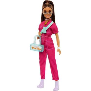 Imagem de Barbie o Filme - Acessórios para Boneca com Macacão Rosa