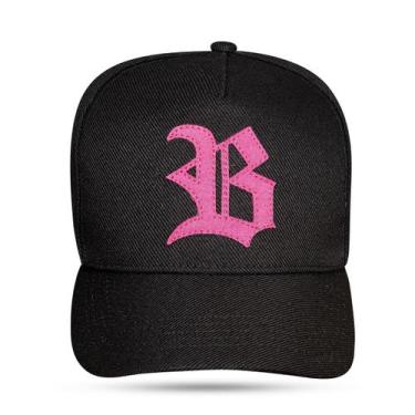 Imagem de Boné Blck Brasil Strapback Listras Logo Suede, Preto, Pink