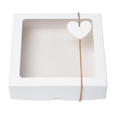 Imagem de Caixa Para Presente Branca Doce 20x20x6 Tampa E Fundo 50 Un - Salvo Em