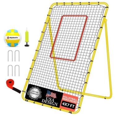 Imagem de Rede de rebote de voleibol Olybeaka 7 x 4 pés com voleibol e bomba de 