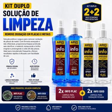 Imagem de Kit Solução Para Limpeza De Placa Oxidada Leve e Pesada Com 4 Unidade 