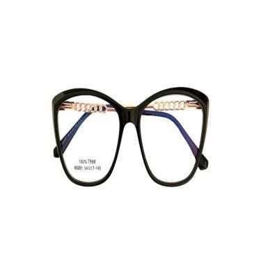 Imagem de Armação Óculos de Grau Feminina Gatinho Sophia Preta-Feminino