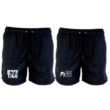 Imagem de Kit 2 Short Tactel Masculino Muay Thai Leve Conforto-Masculino