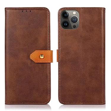 Imagem de LAHappy Capa carteira para iPhone 13 Pro Max/13 Pro/13/13 Mini, capa interna de couro poliuretano termoplástico com suporte para cartão, capa tipo carteira, fecho magnético, proteção total, à prova de choque, marrom, 13 Mini 5