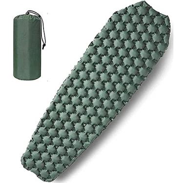 Imagem de GQYYS Tapete de dormir autoinflável, impermeável, colchão de acampamento, colchão de dormir, compacto e leve, inflável, cama de solteiro para uso ao ar livre, mochila, caminhada