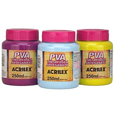 Imagem de Tinta PVA Fosca para Artesanato Acrilex 250 ml Azul Turquesa - 501