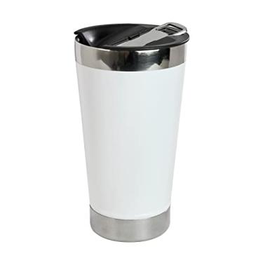 Imagem de COPO ISOTERMICO DE AÇO INOX COM TAMPA E ABRIDOR 510ML (Branco)