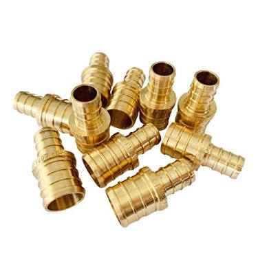 Imagem de (Pacote com 10) PEX EFIELD PEX 1/2" x 3/4" REDUCING COUPLING BRASS CRIMP FITTING (sem chumbo) -10 peças
