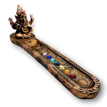 Imagem de Incensário Estátua de Ganesha Resina e 7 Chakras em Strass
