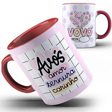 Imagem de Caneca vermelha avós amor ternura carinho (envie data)