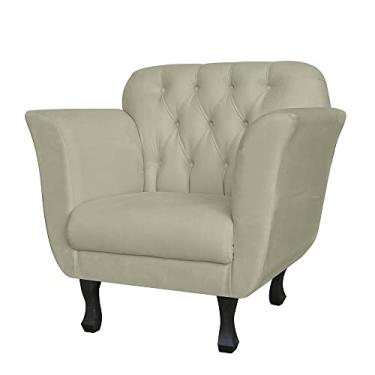 Imagem de Poltrona Decorativa Helena Pés Luis XV Suede Bege - DS Estofados