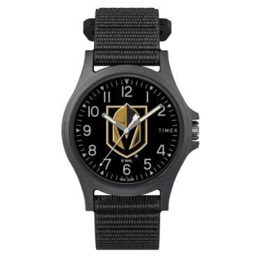 Imagem de Timex Tribute Relógio masculino NHL Pride 40 mm de quartzo pulseira de tecido, preto, 20 relógio casual (modelo: TWZHKNIMYYZ)