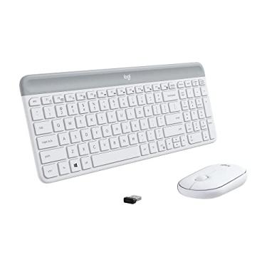 Imagem de Logitech MK470 Slim Combo de teclado e mouse sem fio – layout compacto moderno, ultra silencioso, receptor USB de 2,4 GHz, conectividade Plug n' Play, compatível com Windows – Off White