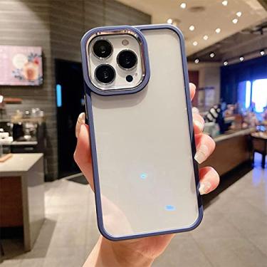 Imagem de Capa de telefone simples de acrílico transparente de cor sólida para iphone 13 11 12 pro max x xs xr 7 8 plus se2 moda capa à prova de choque, azul royal, para iphone 12
