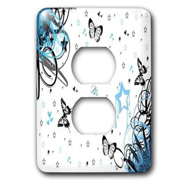 Imagem de 3dRose Tampa de tomada com 2 plugues borboletas lsp_3351_15,24 cm (6")