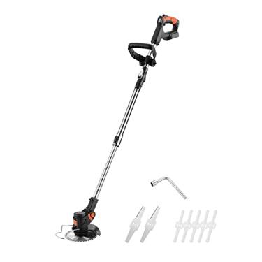 Imagem de Qudai Cortador de grama elétrico portátil sem fio aparador de grama portátil com display digital LED para casa máquina de poda dobrável NP