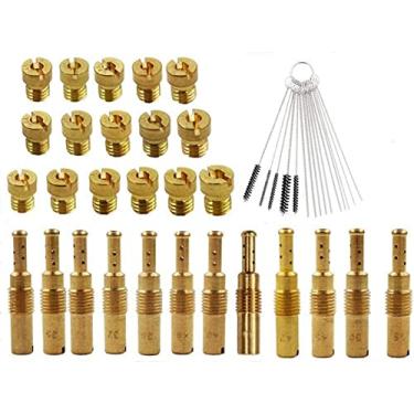 Imagem de Tuijodaix Kit de ferramentas de limpeza de jato principal de carburador de 16 peças + 12 peças conjunto jato de piloto lento/para PWK OKO CVK com carburador de pó de carbono