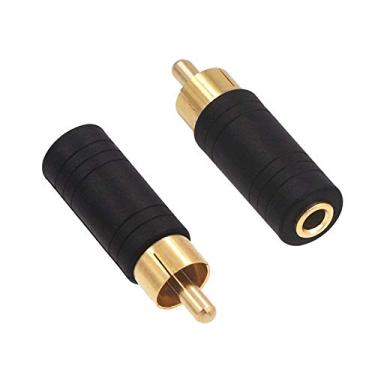 Imagem de VCE Adaptador mono fêmea de 3,5 mm banhado a ouro para RCA macho pacote com 2