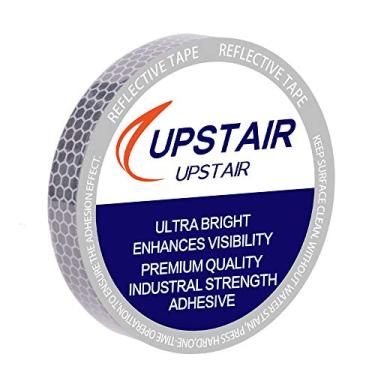 Imagem de Fita reflexiva de alta intensidade de 1,27 cm x 1,83 m para veículos, bicicletas, roupas, capacetes, caixas de correio, prata e branco