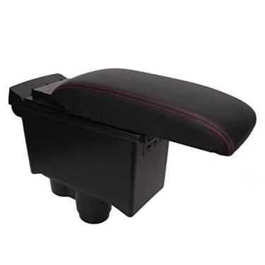 Imagem de Caixa de Armazenamento de Apoio de Braço, Caixa de Apoio de Braço do Console Central Com 3 Portas USB Armazenamento de Camada Dupla de Couro Artificial para Duster 2019-2022