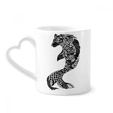 Imagem de China Masterpiece Mountains Rivers Caneca de desenho de café cerâmica copo de coração de vidro