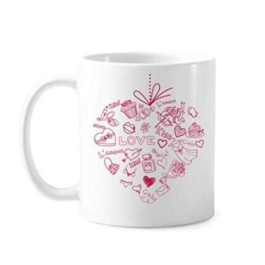 Imagem de Caneca de cerâmica em forma de anjo em forma de coração vermelho para o Dia dos Namorados