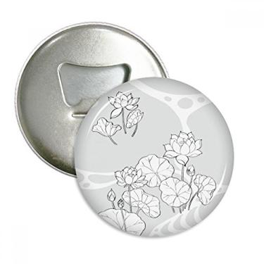 Imagem de Lótus Folha Flor Rio Flor Planta Abridor de Garrafas Ímã de Geladeira Emblema Multifuncional